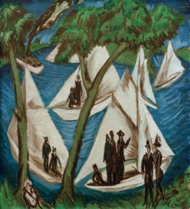 Sailboats at Grünau by Ernst Ludwig Kirchner